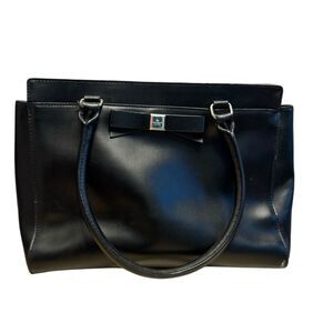 Kate Spade Black Leather Shoulder Bag with Silver Hardware Montford Park Jovie